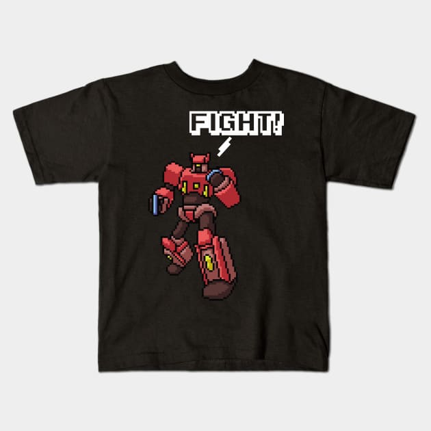 Pixel Art Anime Robot Kids T-Shirt by Foxxy Merch